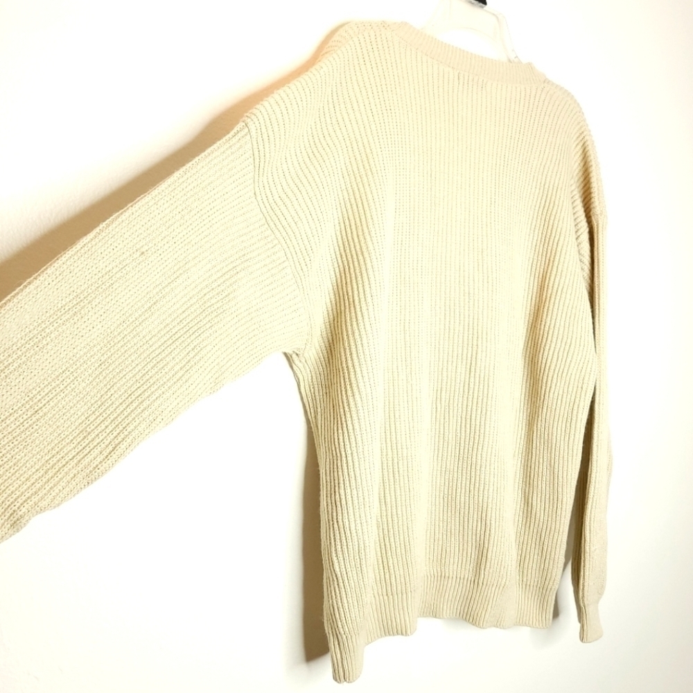 Vintage women's cardigan sweater 2x long sleeve button down cream tan cardigan - Picture 12 of 14